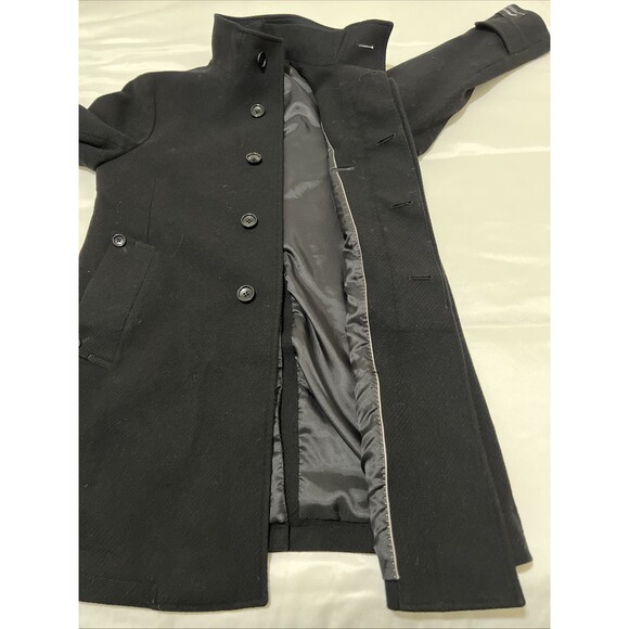 Pea Coat CASHMERE BLEND Taka Q Jacket Womens M Black Japanese Takakyu - Picture 14 of 16